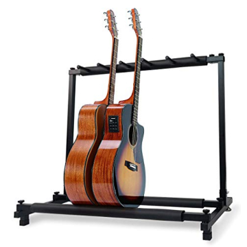 Morimoe Foldable Guitar Bass Stand for Multiple Guitars Display (5-Space)