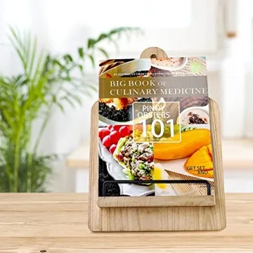 Adjustable Wood Cookbook Stand for Rustic Kitchen Decor