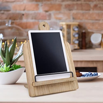 Adjustable Wood Cookbook Stand for Rustic Kitchen Decor