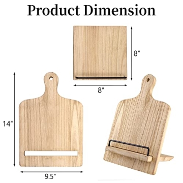 Adjustable Wood Cookbook Stand for Rustic Kitchen Decor