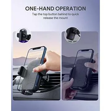 HHJ Phone Mount for Car [Super Stable & Easy] Upgraded Air Vent Clip Car Phone Holder Mount Fit for All Cell Phone with Thick Case Handsfree Car Mount for iPhone Automobile Cradles Universal