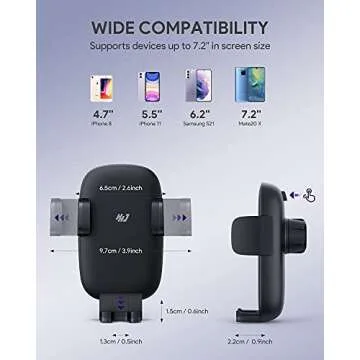 HHJ Phone Mount for Car [Super Stable & Easy] Upgraded Air Vent Clip Car Phone Holder Mount Fit for All Cell Phone with Thick Case Handsfree Car Mount for iPhone Automobile Cradles Universal