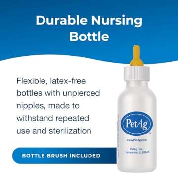 PetAg Nurser Bottle - 2 oz - Promotes The Natural Feeding of Liquids - Designed for Small Animals - ...