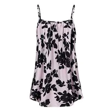 Plus Size Tank Tops for Women Camisoles Cami Dress Loose Fit Sleeveless Flowy Spaghetti Strap Summer Boho Floral (Pink Floral,4X)
