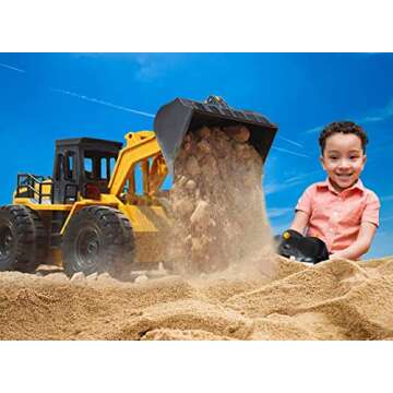 Top Race 6 Channel Full Functional Front Loader RC Remote Control Construction Toy Tractor Lights an...