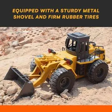 Top Race 6 Channel Full Functional Front Loader RC Remote Control Construction Toy Tractor Lights and Sounds 2.4Ghz Remote Control Tractor Toys Remote Control Bulldozer RC Construction Vehicles Boy