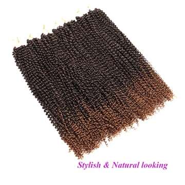 Dorsanee Ombre Brown Passion Twist Hair 24 Inch 7 Packs Water Wave Crochet Hair Long Bohemian Curly Braiding Hair for Butterfly Locs, Faux Locs, Boho Style Spring Twist Crochet Braids (T30#)