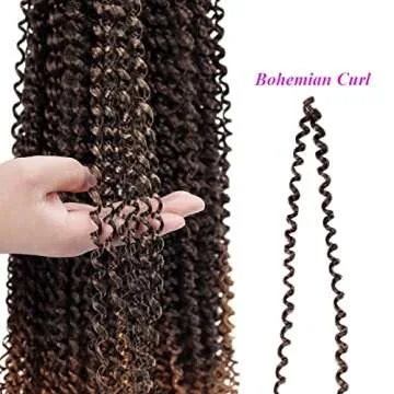 Dorsanee Ombre Brown Passion Twist Hair 24 Inch 7 Packs Water Wave Crochet Hair Long Bohemian Curly Braiding Hair for Butterfly Locs, Faux Locs, Boho Style Spring Twist Crochet Braids (T30#)