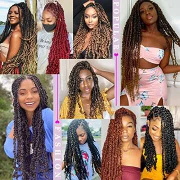 Dorsanee Ombre Brown Passion Twist Hair 24 Inch 7 Packs Water Wave Crochet Hair Long Bohemian Curly Braiding Hair for Butterfly Locs, Faux Locs, Boho Style Spring Twist Crochet Braids (T30#)