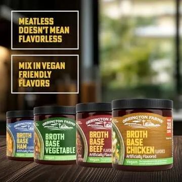 Orrington Farms Vegan Chicken Flavored Broth Base, Bring Flavor to Your Favorite Soups & Stews, Gluten Free, Vegetarian Friendly, Easy-to-Use, 6oz Jar