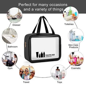 MAANGE Toiletry Bag - Translucent Waterproof Travel Organizer for Cosmetics & Accessories