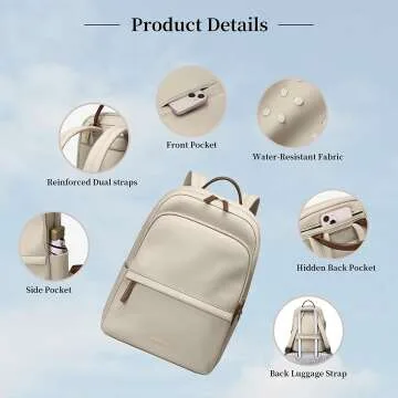 GOLF SUPAGS Slim Backpack for Women, 15.6 Inch