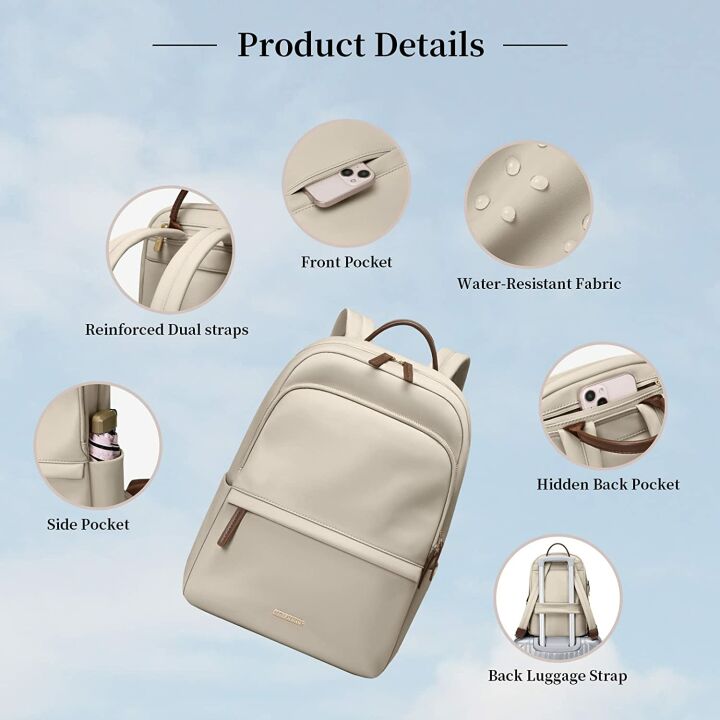 GOLF SUPAGS Slim Backpack for Women, 15.6 Inch