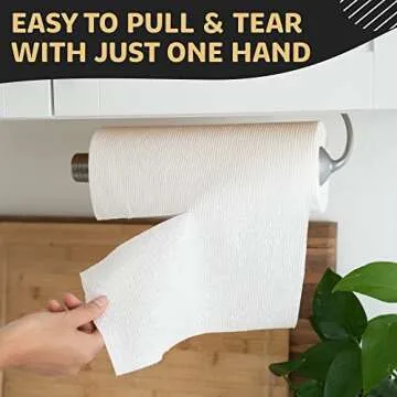 One Handed Tear Wall Mounted & Under Counter Paper Towel Holder Dispenser - Stainless Steel Wall Mou...