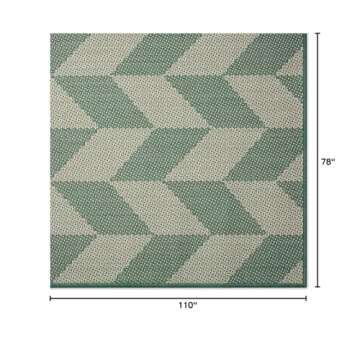Nicole Miller New York Patio Country Calla Contemporary Herringbone Indoor/Outdoor Area Rug, Beige/G...