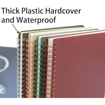 Yansanido A5 Size Spiral Notebook Set - 4 Colors, Durable