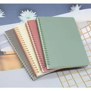Yansanido A5 Size Spiral Notebook Set - 4 Colors, Durable