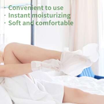 SULADEC Moisturizing Foot Mask with Shea Butter and Goat Milk, Hydrating Foot Masks for Dry Cracked Feet, Dry Skin Moisturizer for Soft and Smooth Touch Feet - Men Women - 5 Pairs