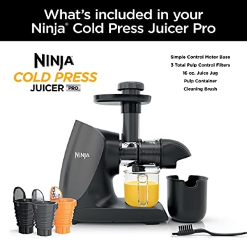 Ninja JC101 Cold Press Juicer for Effortless, Healthy Juicing