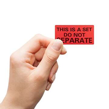 This is a Set Do Not Separate Stickers 1000pcs (Two Rolls of 500 2” x 1” Labels) | Sold as Set Warning Labels for Ecommerce Bundles, Collections, and Gift Sets
