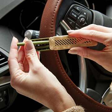 Thymes Frasier Fir Car Diffuser Refills - Luxurious Air Freshener Reeds for Long-Lasting Aroma