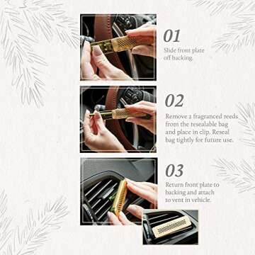 Thymes Frasier Fir Car Air Freshener Refill – 4 Reed Set