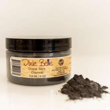 Dixie Belle Dixie Dirt | Charcoal (4 oz) | Black Powder Pigment for DIY | Depth Product for DIY Projects
