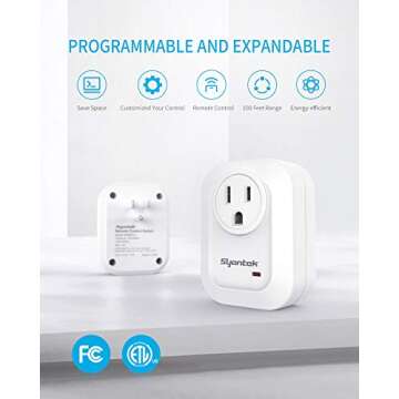 Upgraded Remote Control Outlet Wireless Light Switch for Household Appliances, Expandable Remote Lig...