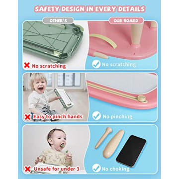Kikapabi Toys for 1 2 Year Old Girl, Magnetic Drawing Board for Early Learning, Birthday/New Year Gift for Baby Boys, Doodle Board Kids Toddlers 1-3(Pink)