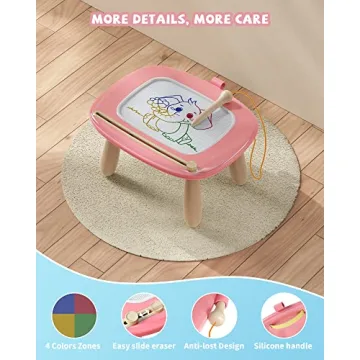 Kikapabi Toys for 1 2 Year Old Girl, Magnetic Drawing Board for Early Learning, Birthday/New Year Gift for Baby Boys, Doodle Board Kids Toddlers 1-3(Pink)