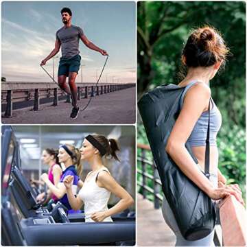 Speed Agility Training Set, Includes 1 Agility Ladder, 4 Steel Stakes, 1 Sports Headband,1 Jump Rope, 10 Disc Cones and Gym Carry Bag - Speed Training Equipment for Soccer Football Basketball (Blue)