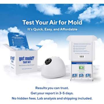 Test Your Air! Professional Quality Mold Test Kit for Home (3 ROOM KIT) - All Fees Included - 1, 2 &...
