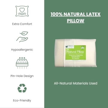 OrganicTextiles Natural Latex Pillow for All Sleepers - GOTS Certified