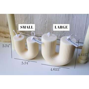 U Shaped Candle Ribbed Candle Arch Candle U Candle Home Decor Shelf Decor Candle Aesthetic Candle Pillar Candles Soy Candle Vegan Candle Rainbow Unity Candle Wedding Living Room Decor