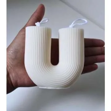 U Shaped Candle Ribbed Candle Arch Candle U Candle Home Decor Shelf Decor Candle Aesthetic Candle Pillar Candles Soy Candle Vegan Candle Rainbow Unity Candle Wedding Living Room Decor