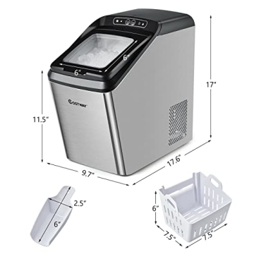 COSTWAY Nugget Ice Maker for Easy Ice Production