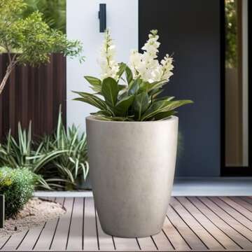 Kante 18.1" Tall Concrete Planter for Home Garden