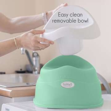 Little Chicks Easy-Clean Toddler Toilet Training Potty Chair with Built-in Splash Guard, Slip-Resistant Base, and Removable Bowl - Perfect Size Kids Potty for Toddlers 18 Months & Above