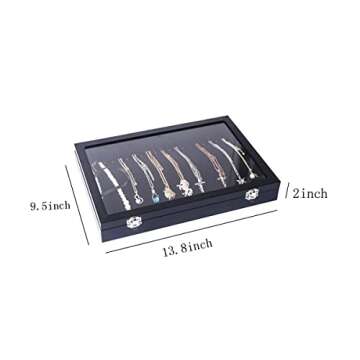 ByKen 20 Hooks Necklace Organizer Box for Jewelry Storage