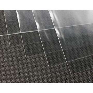 Mini Skater 8" x 12" Clear Treat Bags OPP Cello Cellophane Flat Bag With 50Pcs Gold Color Twist Ties For Wedding Gift Candy Cookie Bakery Bread Dessert, 50Pcs