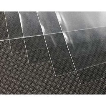 Mini Skater 8" x 12" Clear Treat Bags OPP Cello Cellophane Flat Bag With 50Pcs Gold Color Twist Ties For Wedding Gift Candy Cookie Bakery Bread Dessert, 50Pcs