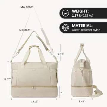 BOSTANTEN Weekender Bags for Women Travel Under Seat Carry On Bag Duffle Bag with Shoe Compartment Overnight Hospital Bags