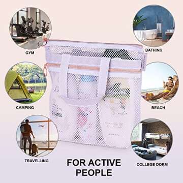 DV Lifestyle Mesh Shower Caddy Portable for Travel and Gym