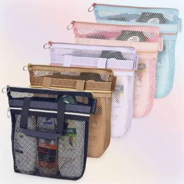 DV Lifestyle Mesh Shower Caddy Portable for Travel and Gym