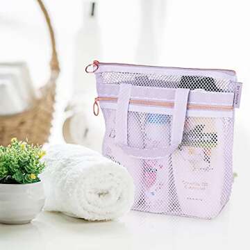 DV Lifestyle Mesh Shower Caddy Portable for Travel and Gym