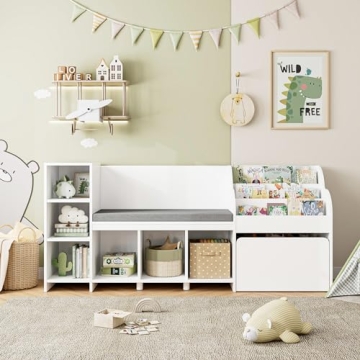 HOSTACK Kids Reading Nook - 4-in-1 Storage Solution