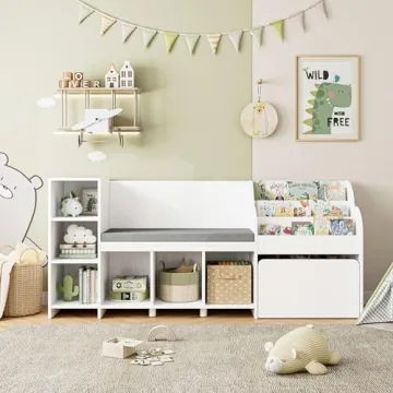 HOSTACK Kids Reading Nook - 4-in-1 Storage Solution