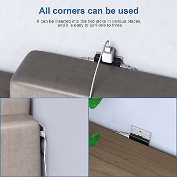 ETwinCoo 3 Outlet Wall Adapter-2 Prong Swivel Indoor Mini Wall Tap Power Outlet Extender Plug, Flat Outlet Adapter (Quick & Space Saving) Perfect for Home, School, Office, Travel, Type A(3 Way-2 Pack)