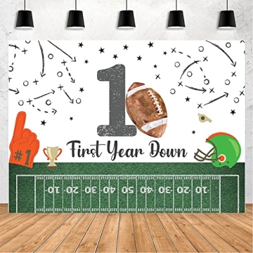 MAYSSKQ Football First Birthday Backdrop for Parties