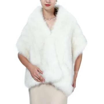 LA CARRIE Faux Fur Wedding Shawl for Women - Elegant Accessory